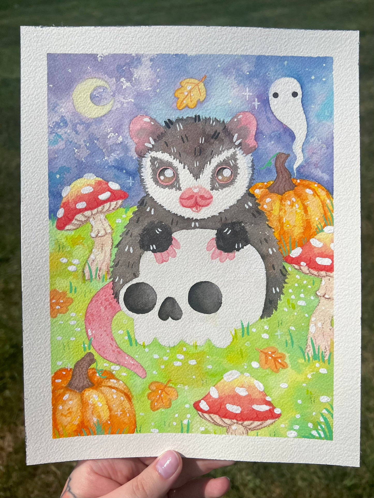 Skull and Possum Painting
