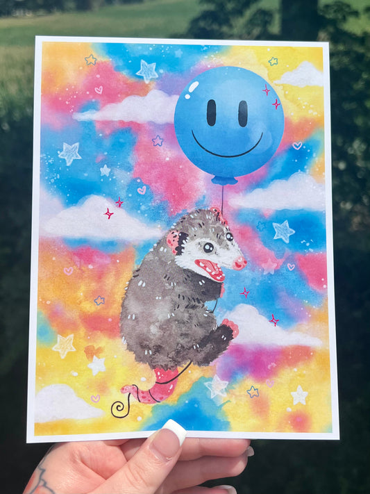 Screaming Balloon Possum Print