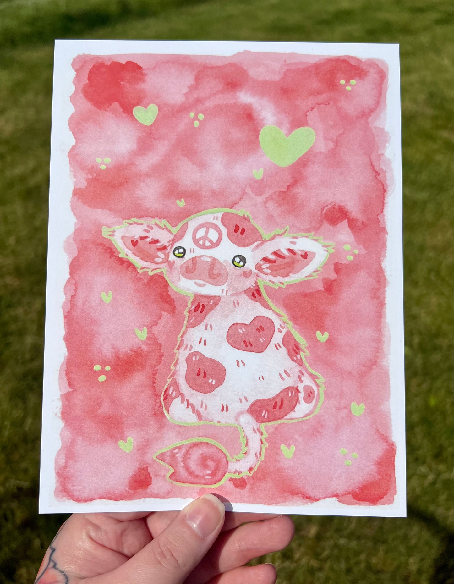 Pink and Mint Cow Print