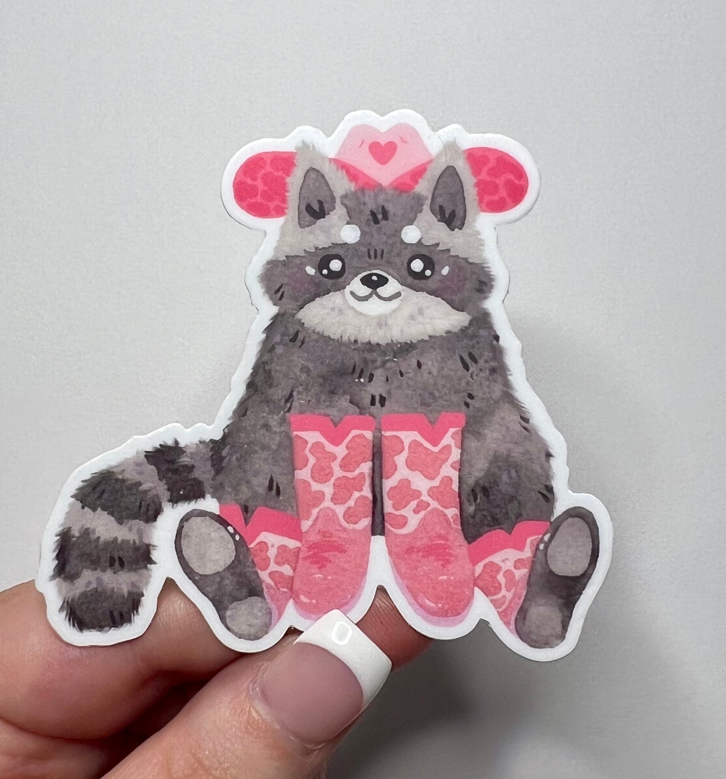 Cowgirl Raccoon Sticker