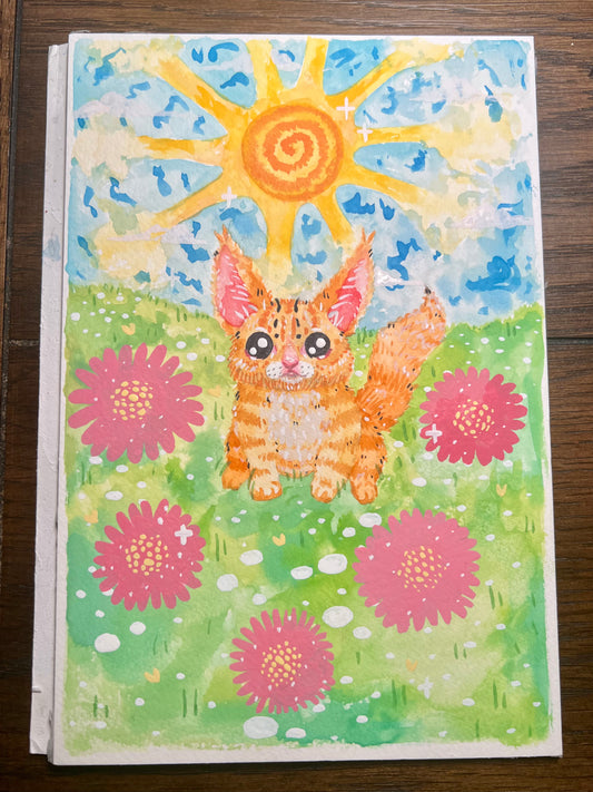 Fuzzy Orange Kitten Painting