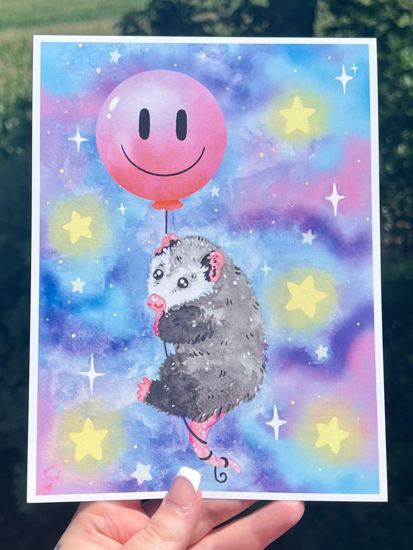Floating Balloon Possum Print