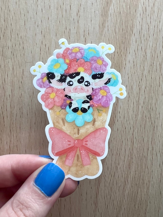 Cow Bouquet Sticker