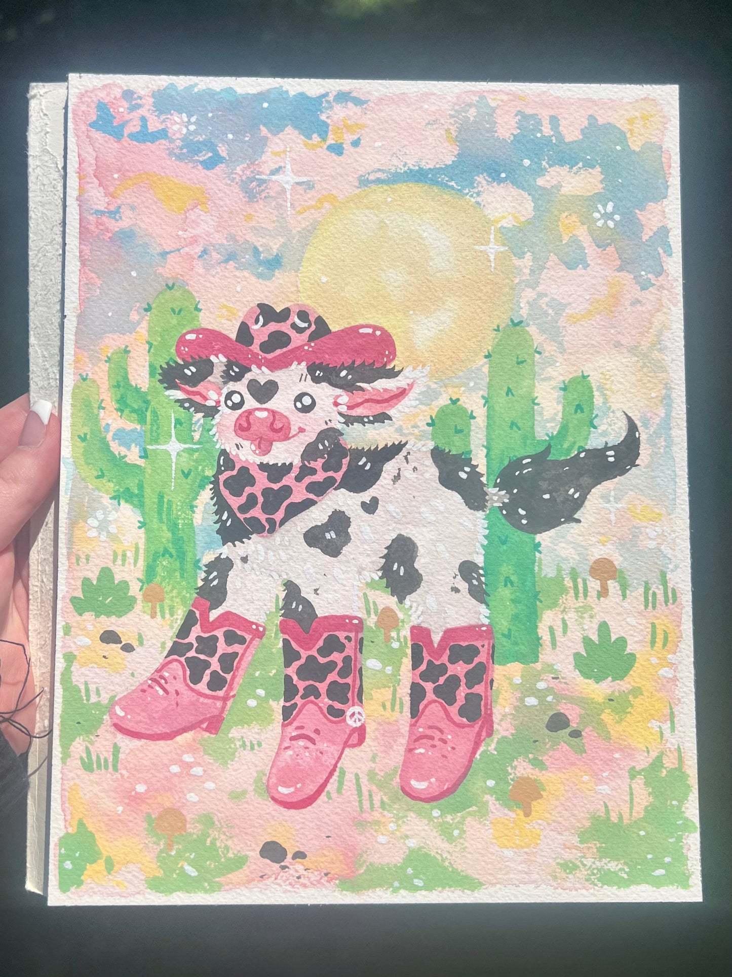 Cowgirl Cow Painting