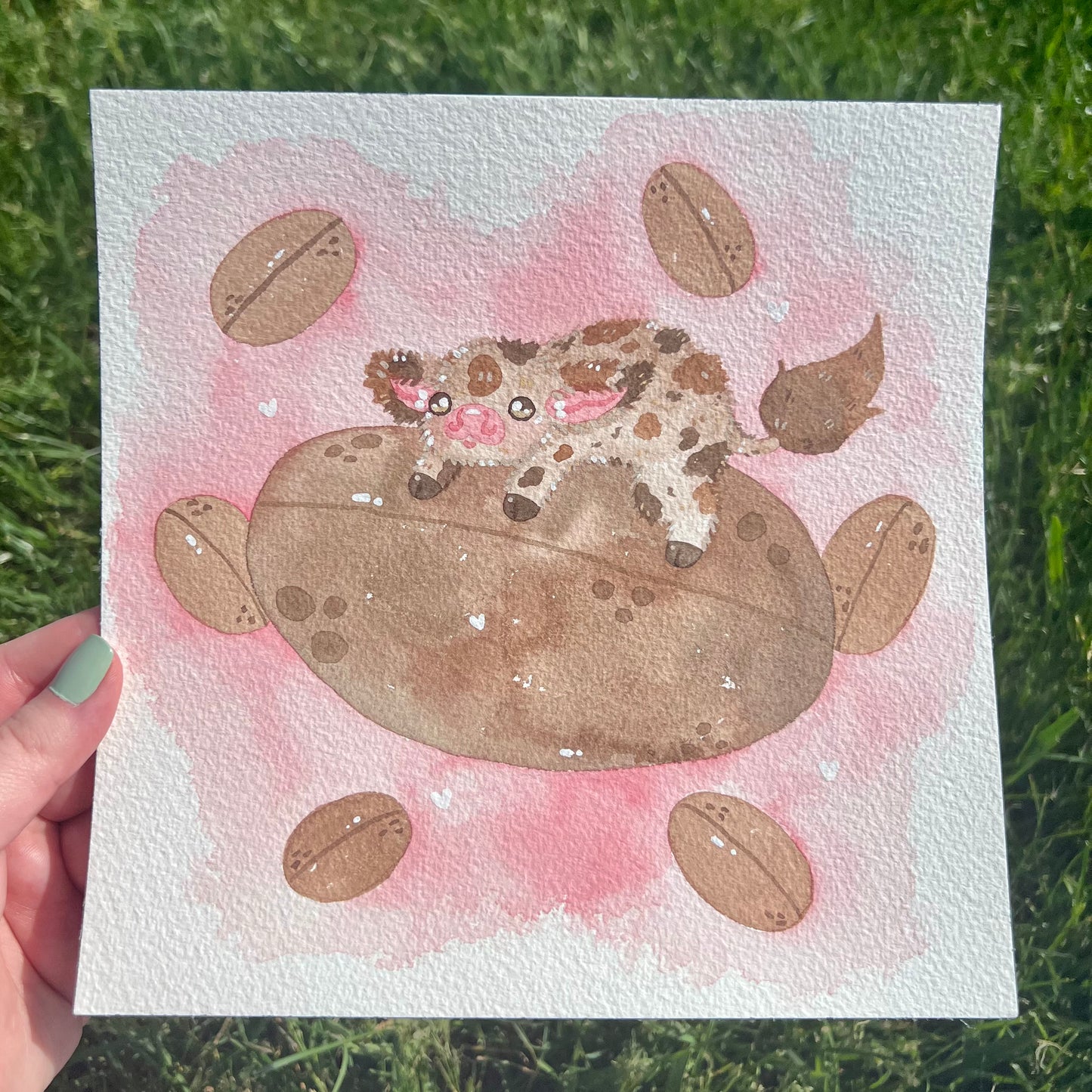 Coffee Bean Cow Painting