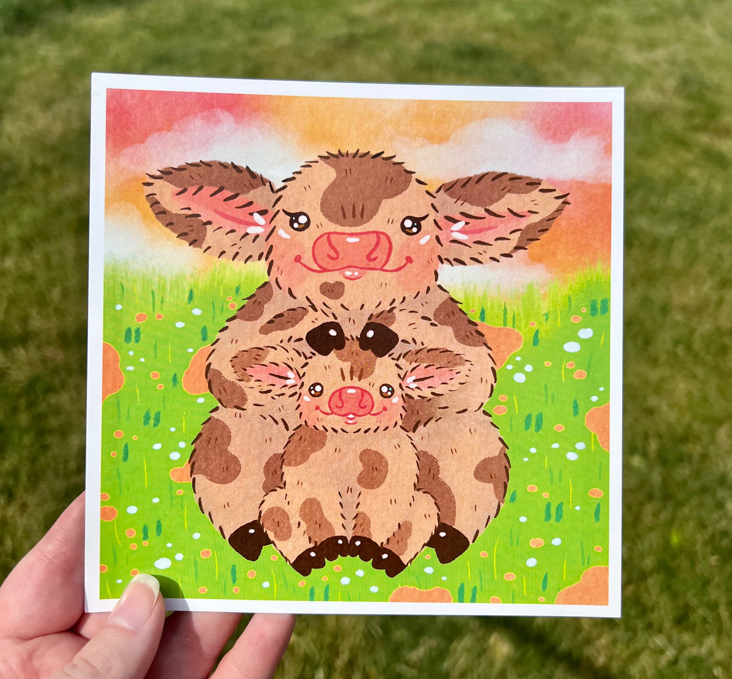 Mama and Baby Cow Print