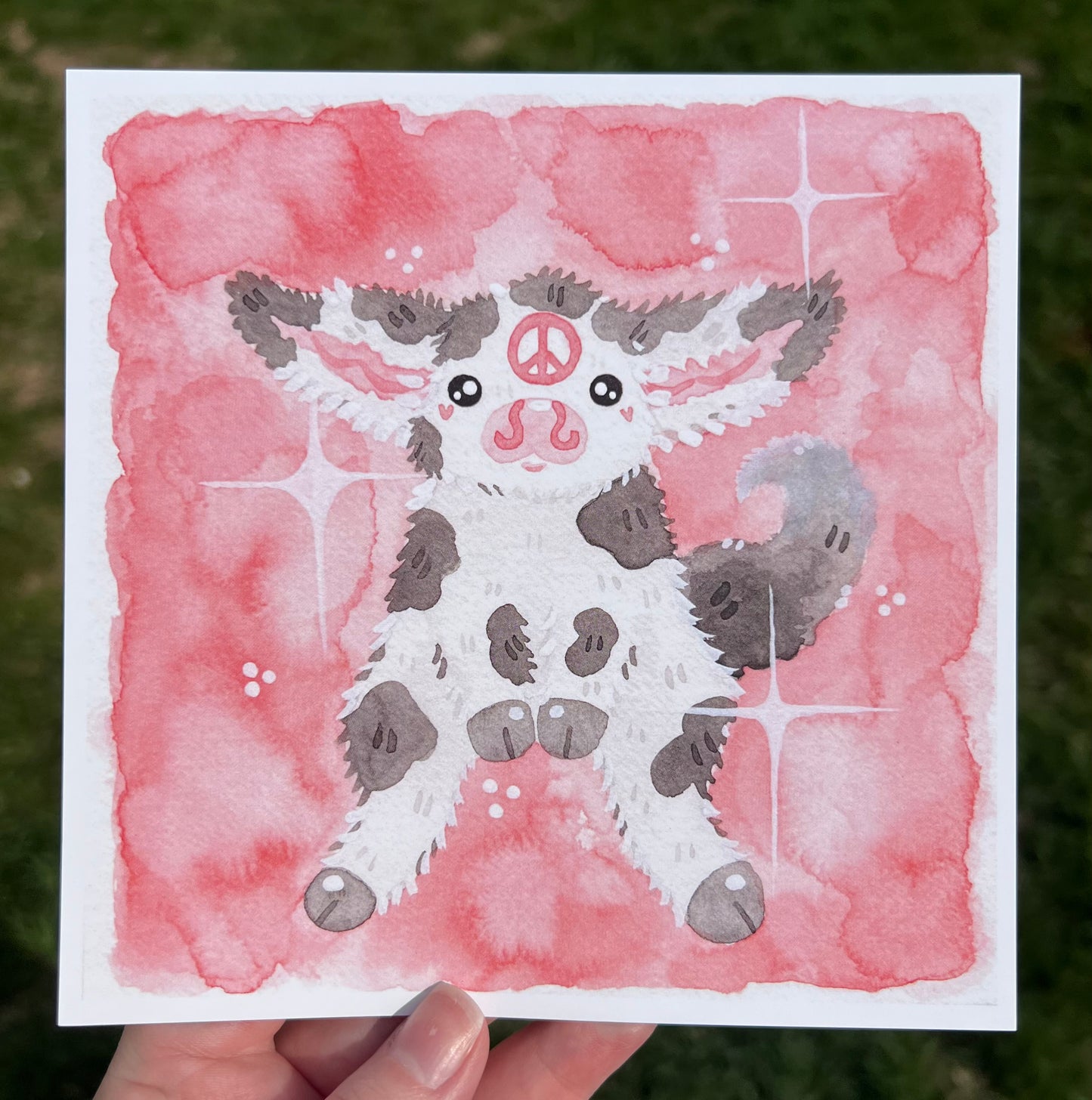 Pink Peace Cow Print
