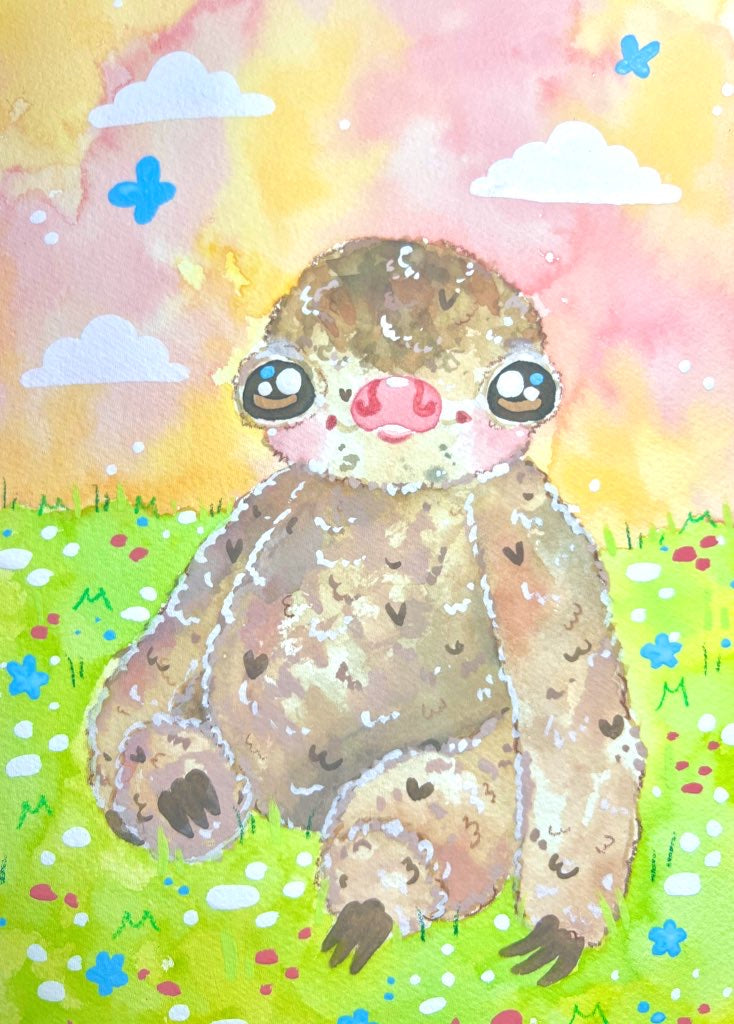 Fuzzy Baby Sloth Painting