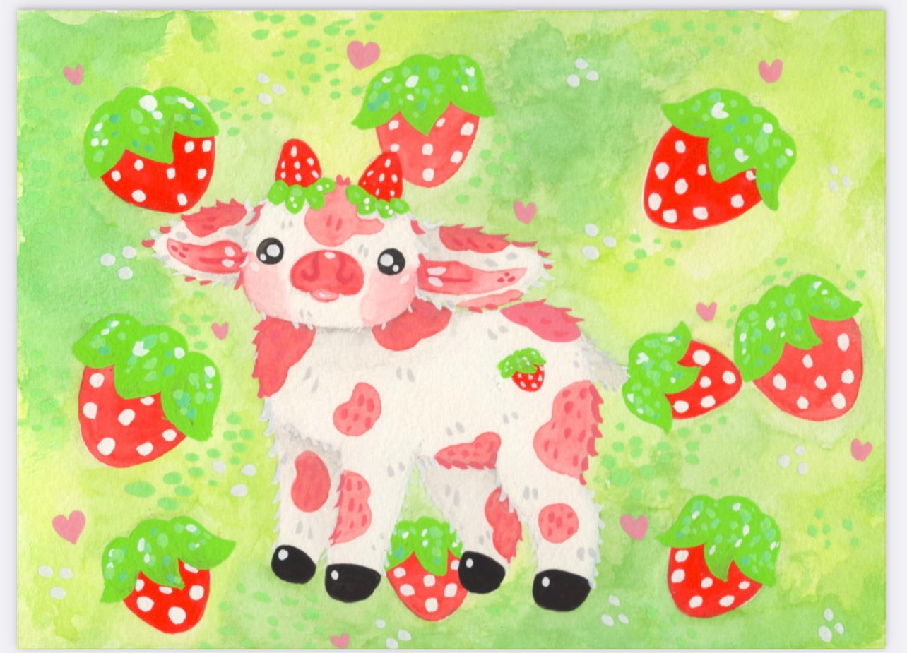 Strawberry Cow Print