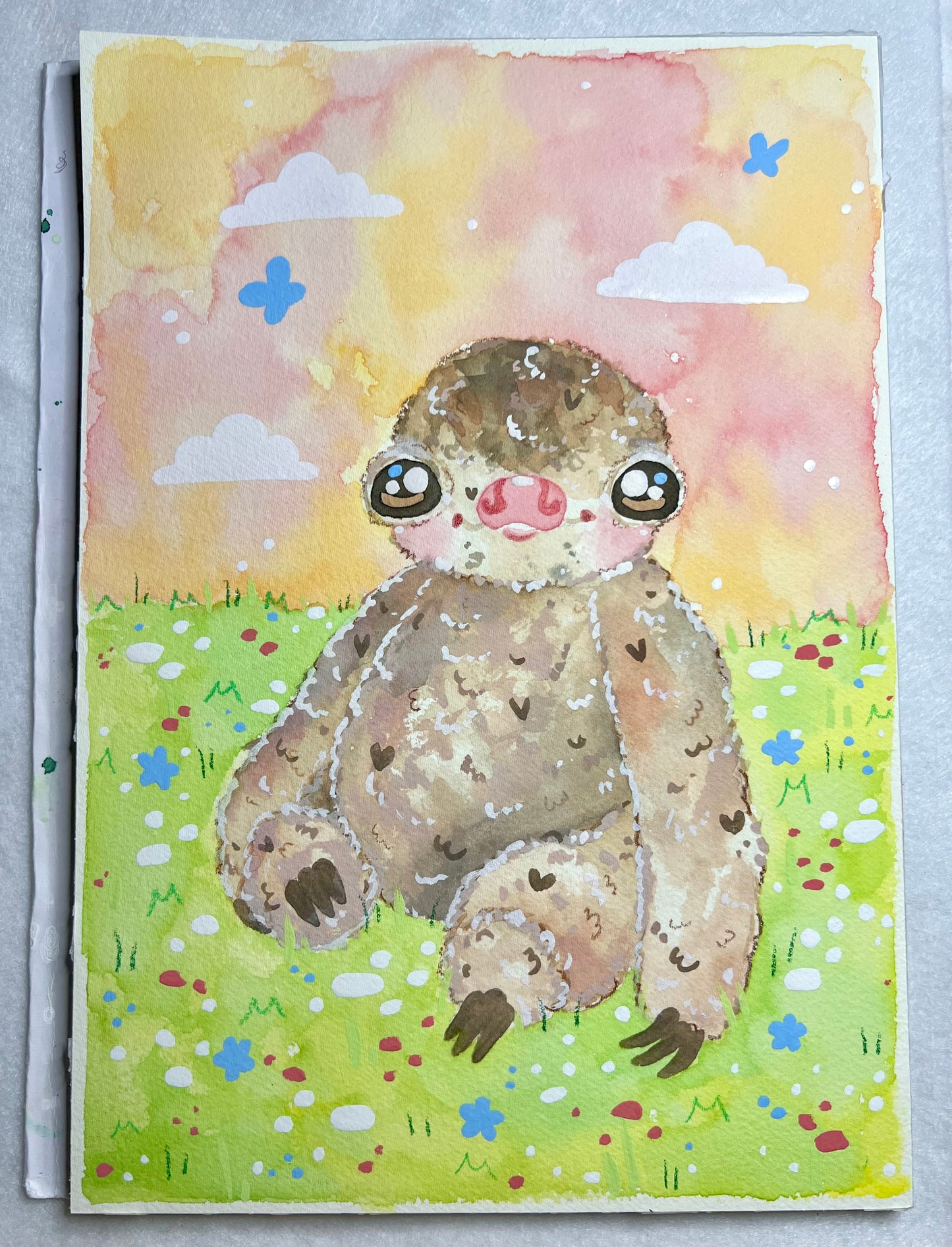Fuzzy Baby Sloth Painting