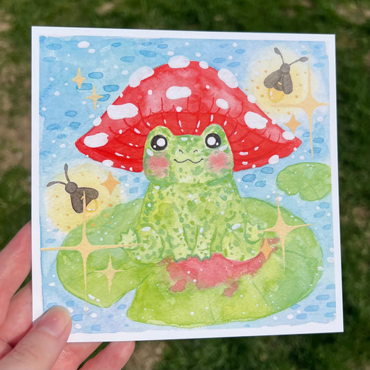 Mushroom Frog Print